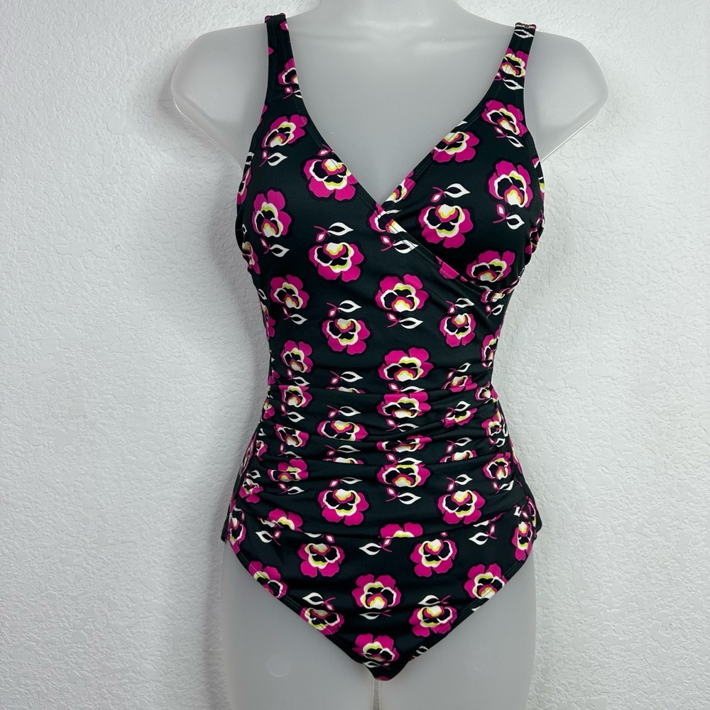 Boden‎ Swimsuit Womens US 2 Talamanca Floral Ruched One Piece Beachy Vacation